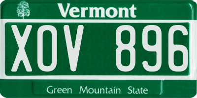 VT license plate XOV896