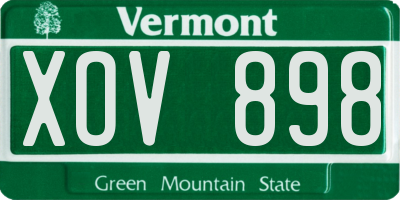 VT license plate XOV898
