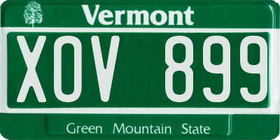 VT license plate XOV899