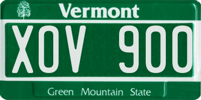 VT license plate XOV900