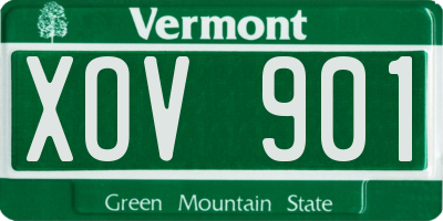 VT license plate XOV901