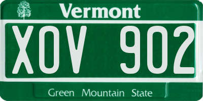 VT license plate XOV902