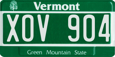 VT license plate XOV904
