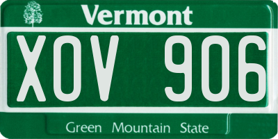 VT license plate XOV906