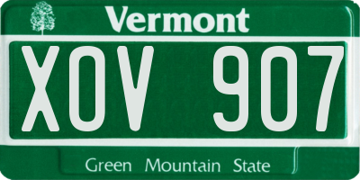 VT license plate XOV907