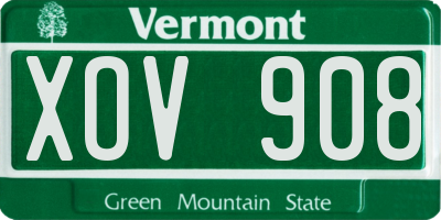 VT license plate XOV908