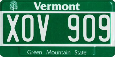 VT license plate XOV909
