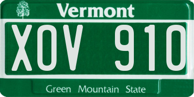 VT license plate XOV910