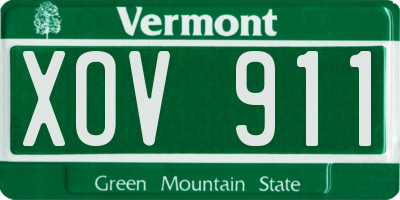 VT license plate XOV911