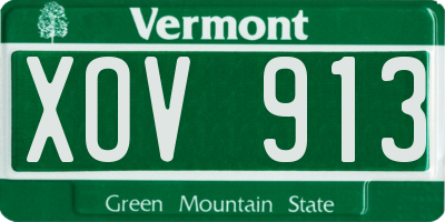 VT license plate XOV913