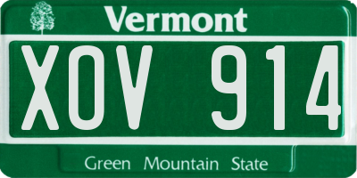 VT license plate XOV914
