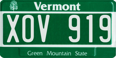 VT license plate XOV919