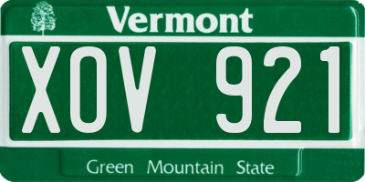 VT license plate XOV921
