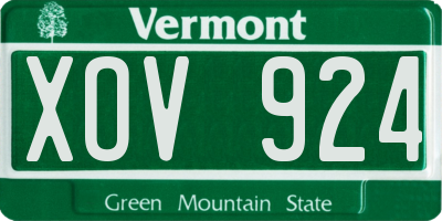 VT license plate XOV924