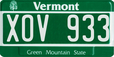 VT license plate XOV933