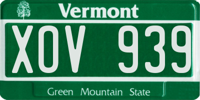 VT license plate XOV939