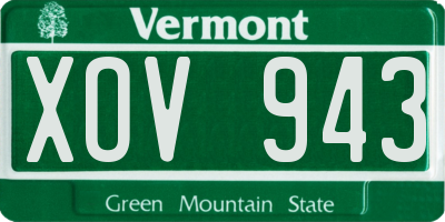 VT license plate XOV943