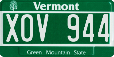 VT license plate XOV944