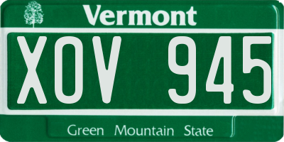 VT license plate XOV945