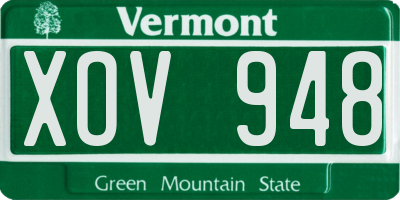 VT license plate XOV948