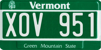 VT license plate XOV951