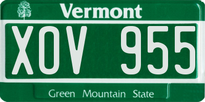 VT license plate XOV955