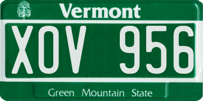 VT license plate XOV956