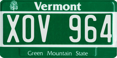 VT license plate XOV964