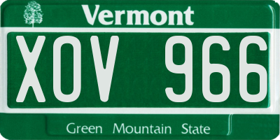 VT license plate XOV966