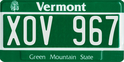 VT license plate XOV967