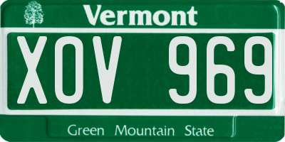 VT license plate XOV969