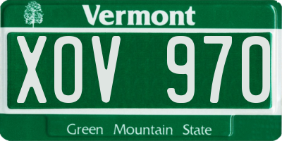 VT license plate XOV970