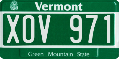 VT license plate XOV971