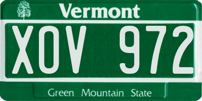 VT license plate XOV972