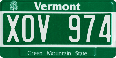 VT license plate XOV974