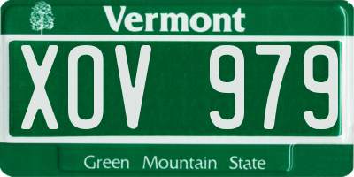 VT license plate XOV979