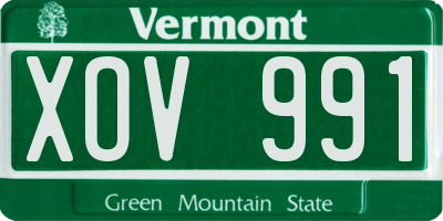 VT license plate XOV991