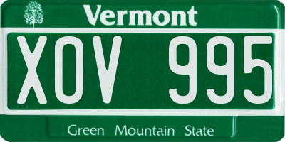 VT license plate XOV995