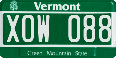 VT license plate XOW088