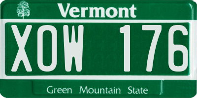 VT license plate XOW176
