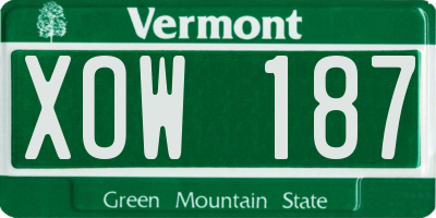 VT license plate XOW187
