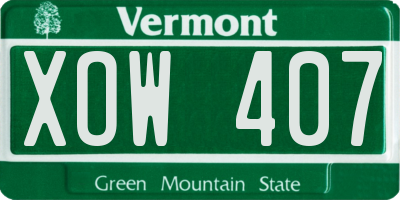 VT license plate XOW407