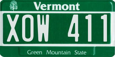 VT license plate XOW411