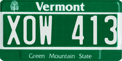 VT license plate XOW413