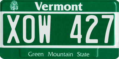 VT license plate XOW427