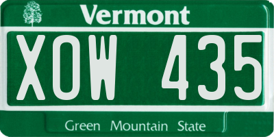 VT license plate XOW435