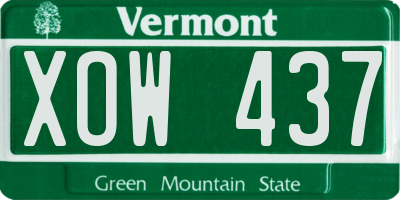VT license plate XOW437