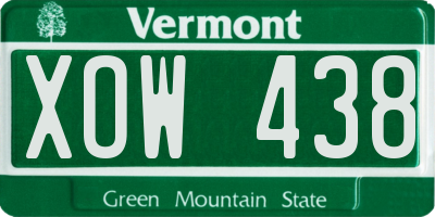 VT license plate XOW438