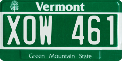 VT license plate XOW461