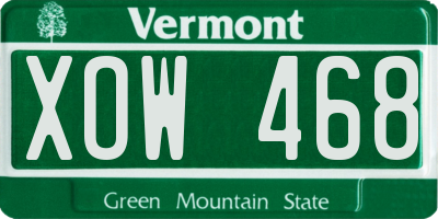 VT license plate XOW468